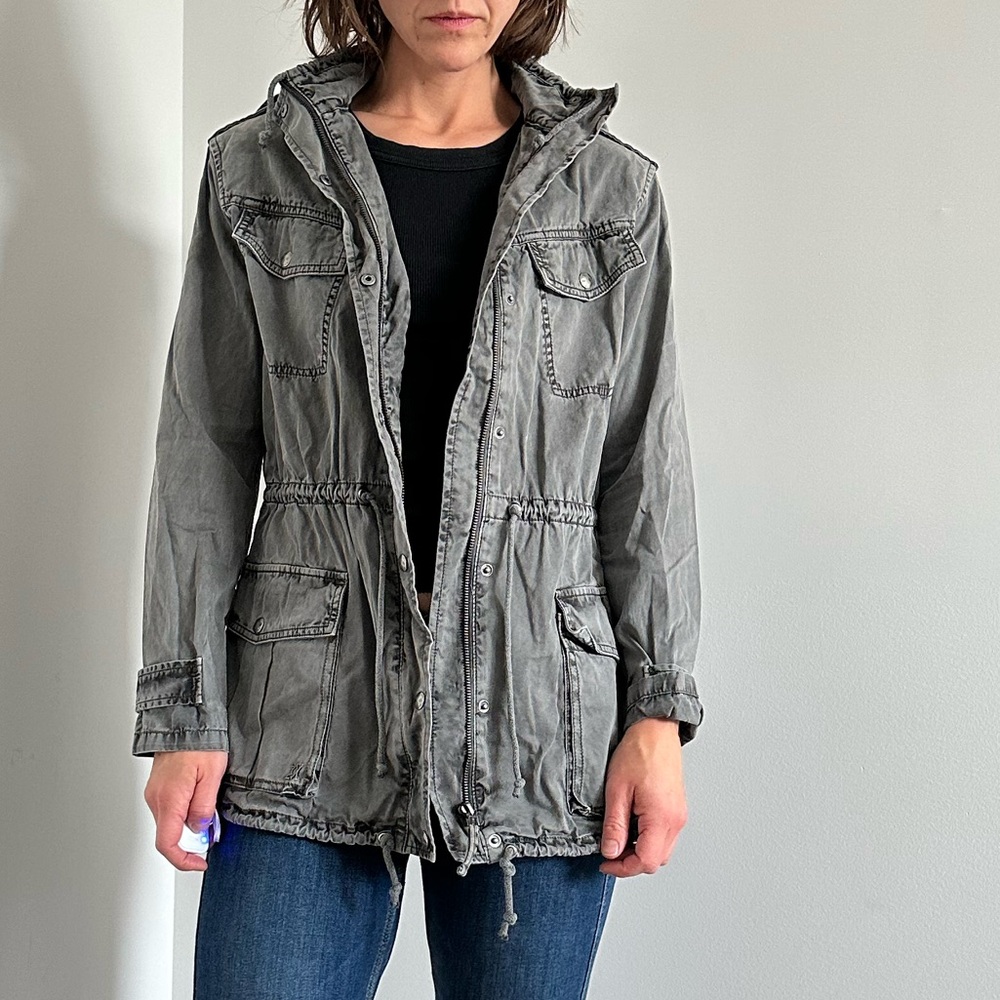 Aritzia Talula Grey Utility Army Cargo Jacket XS